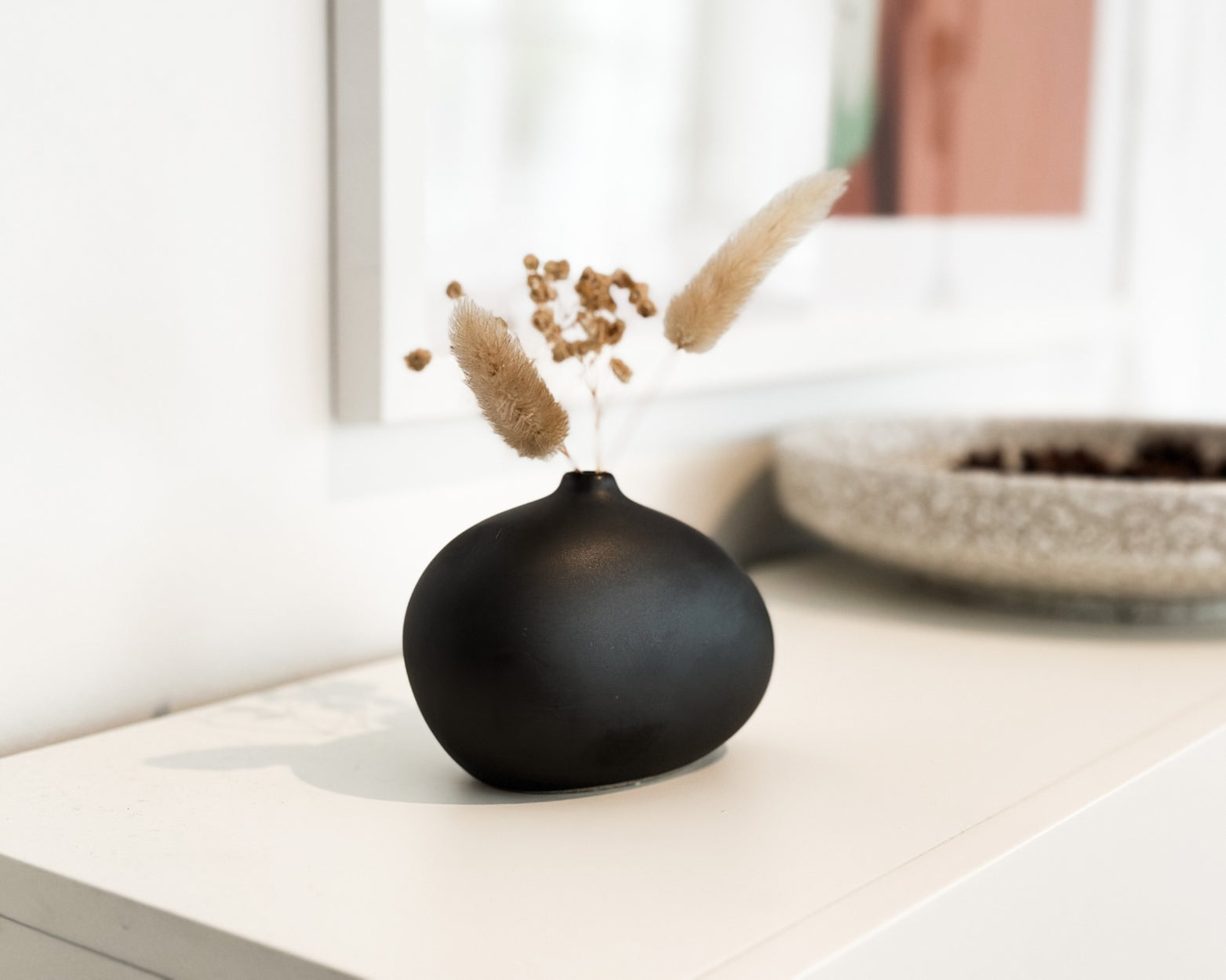 Joseline Ceramic Decorative Black Vase