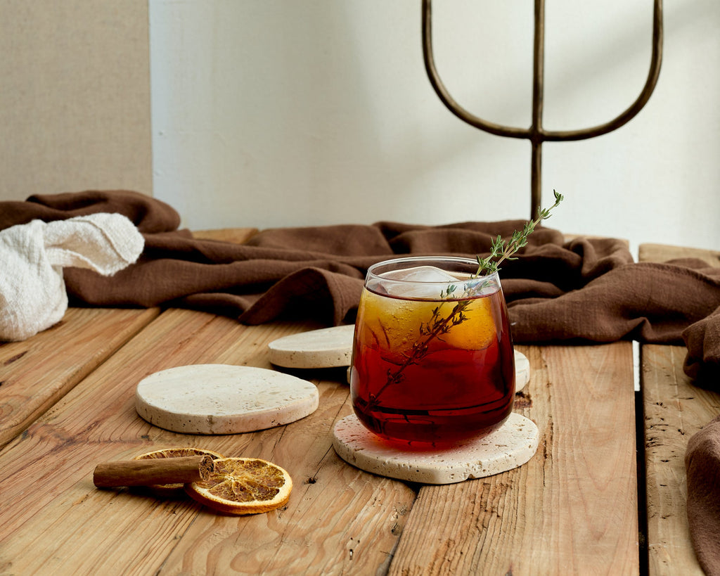 Elliot Travertine Coasters – Natural Stone Set of 4 Irregular Shape
