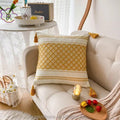 Moroccan Boho Tassel Cushion Cover | Woven Tufted Design - 45x45cm Home Décor
