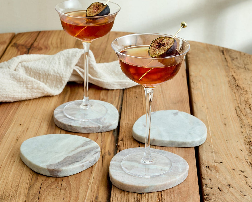 Amie Natural Polished Marble Coasters Irregular Shape