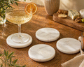 Emy Polished Round Marble Coasters Set