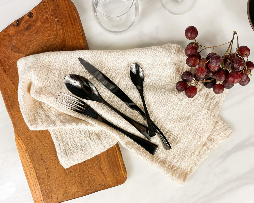Munich Black Stainless Steel Cutlery Sets x16/24 pieces