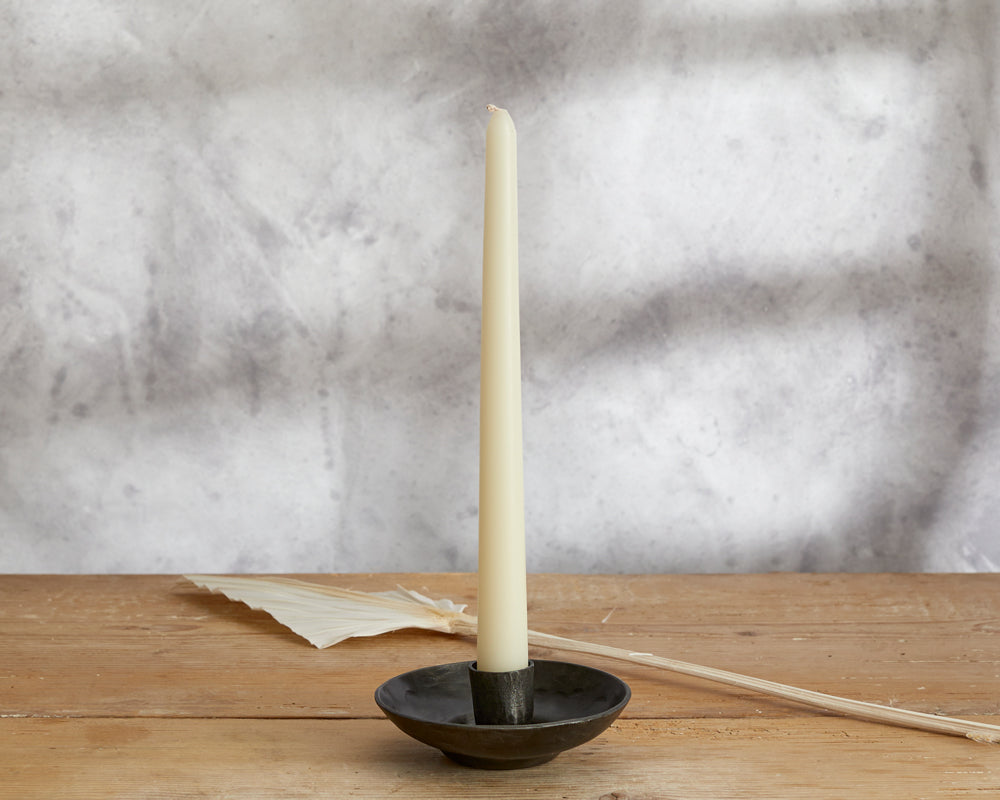 Sintra Antique Black Iron Candle Holder
