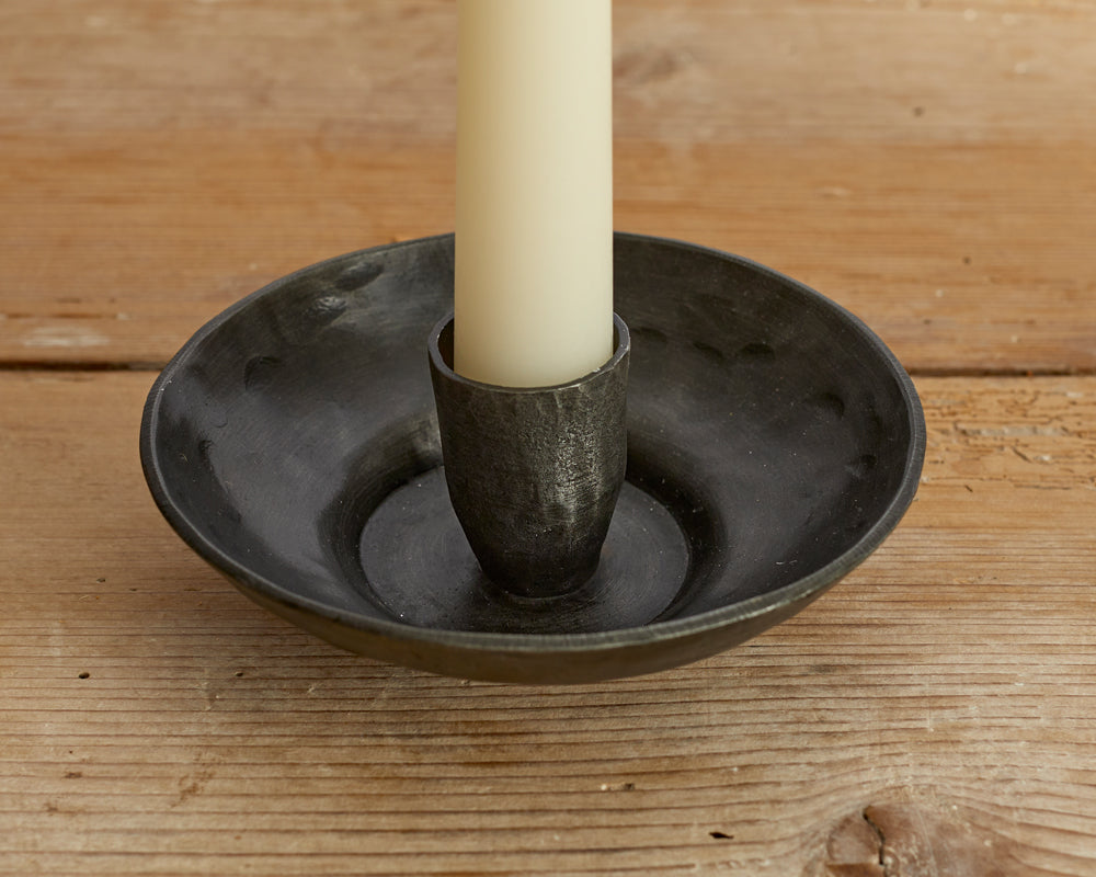 Sintra Antique Black Iron Candle Holder