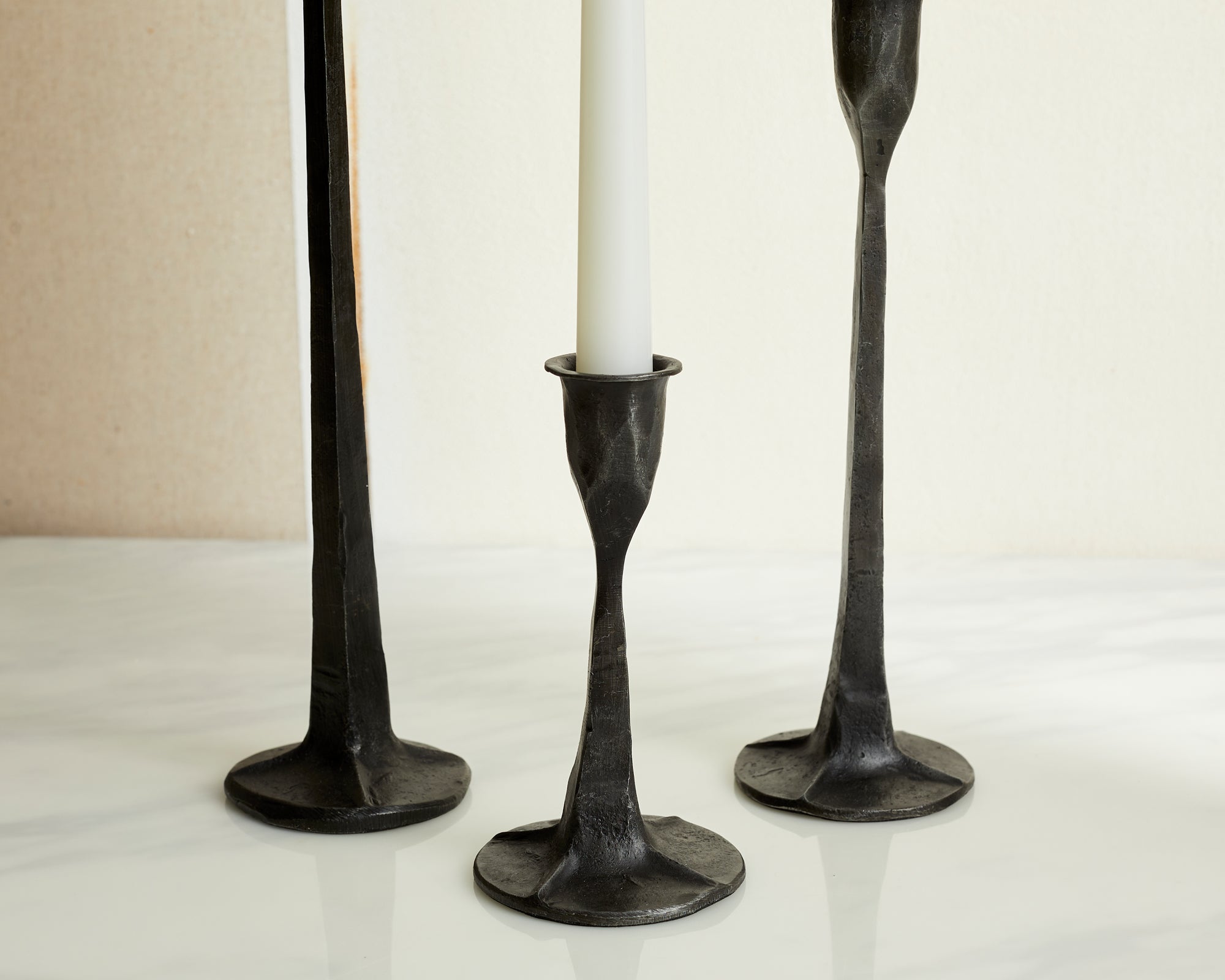 Nile Iron Black Candle Holder Set (Set of 3)