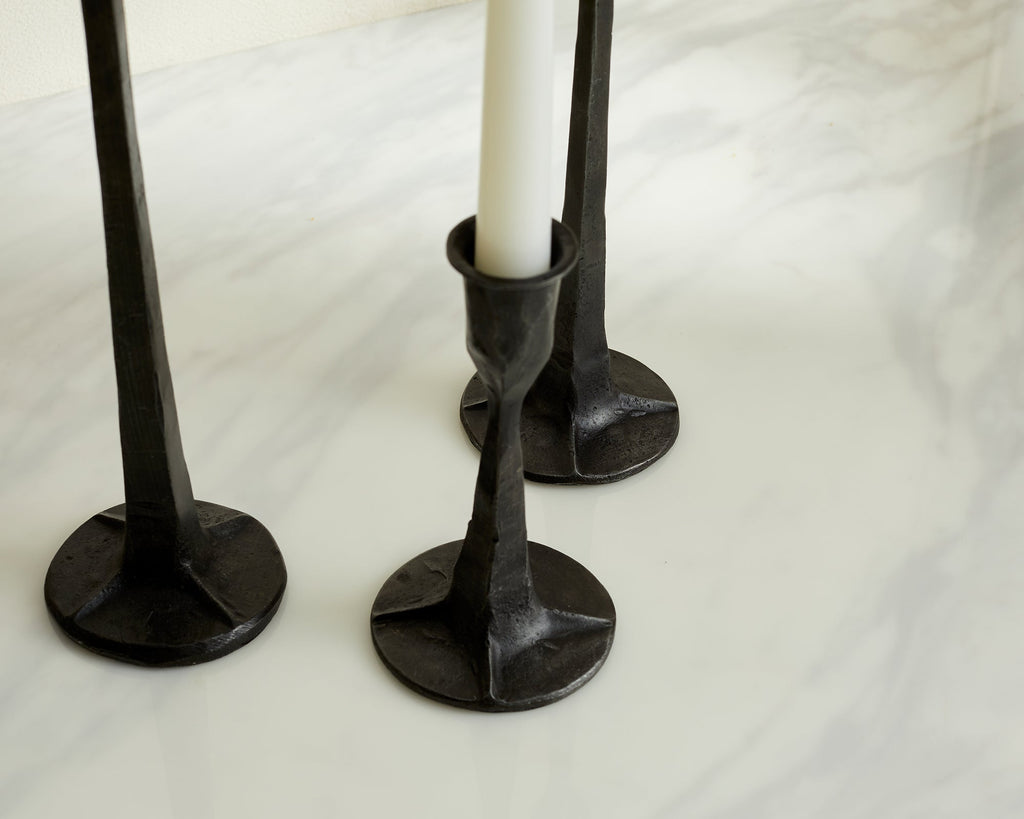 Nile Iron Black Candle Holder Set (Set of 3)