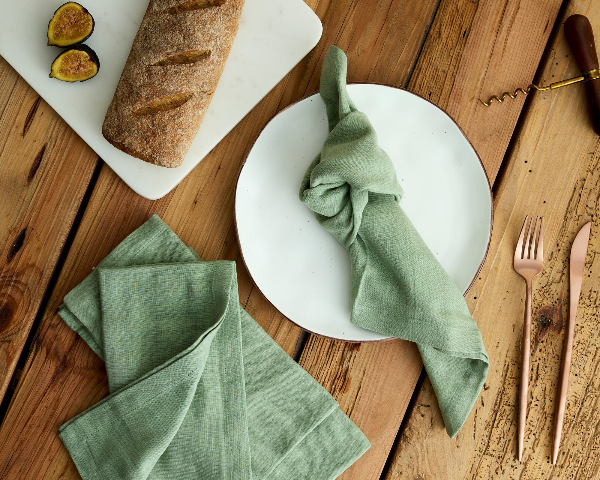 Ona Sage Green Cotton Napkins – Set of 4 Muslin Table Napkins