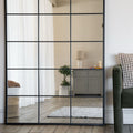 Kyō - Full Length Black Metal Rectangle Lattice Window Mirror - 200cm x 120cm